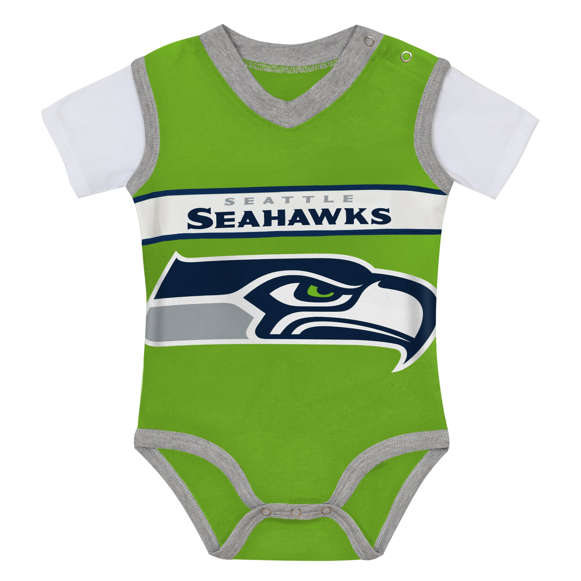 Ensemble body et pantalon deux pièces pour bébé Outerstuff vert fluo/gris chiné Seattle Seahawks